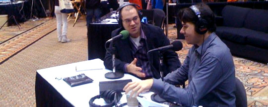 Marc and Cioffi broadcasting live at BlogWorld 2010